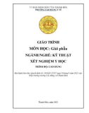 Giáo trình Giải phẫu (Ngành: Kỹ thuật xét nghiệm y học - Trình độ: Cao đẳng) - Trường Cao đẳng Y tế Thanh Hoá