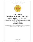 Giáo trình Các phương thức điều trị vật lí trị liệu (Ngành: Kỹ thuật phục hồi chức năng - Trình độ: Cao đẳng) - Trường Cao đẳng Y tế Thanh Hoá