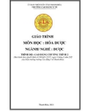 Giáo trình Hóa dược (Ngành: Dược - Trình độ: Cao đẳng chương trình 2) - Trường Cao đẳng Y tế Thanh Hoá