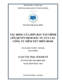 Luận văn Thạc sĩ Kinh tế: Tác động của đòn bẩy tài chính lên quyết định đầu tư của các công ty niêm yết trên HOSE