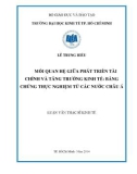 Luận văn Thạc sĩ Kinh tế: Mối quan hệ giữa phát triển tài chính và tăng trưởng kinh tế - Bằng chứng thực nghiệm từ các nước châu Á