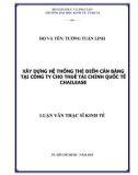 Luận văn Thạc sĩ Kinh tế: Xây dựng hệ thống Thẻ điểm cân bằng tại Công ty cho thuê tài chính quốc tế Chailease