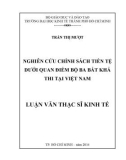 Luận văn Thạc sĩ Kinh tế: Nghiên cứu chính sách tiền tệ dưới quan điểm bộ ba bất khả thi tại Việt Nam