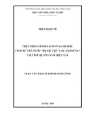 Luận văn Thạc sĩ Chính sách công: Thực hiện chính sách về danh hiệu vinh dự Nhà nước Bà mẹ Việt Nam anh hùng tại tỉnh Quảng Nam hiện nay