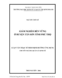 Luận văn Thạc sĩ Quản lý kinh tế: Giảm nghèo bền vững ở Huyện Tân Sơn - Tỉnh Phú Thọ