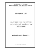 Luận văn Thạc sĩ Kinh tế: Hoàn thiện công tác quản trị nguồn nhân lực tại Công ty D2D đến năm 2020