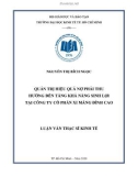 Luận văn Thạc sĩ Kinh tế: Quản trị hiệu quả nợ phải thu hướng đến tăng khả năng sinh lợi tại Công ty cổ phần Xi măng Đỉnh Cao