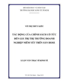 Luận văn Thạc sĩ Kinh tế: Tác động của chính sách cổ tức đến giá trị thị trường doanh nghiệp niêm yết trên sàn HOSE