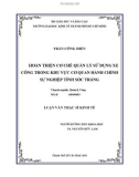 Luận văn Thạc sĩ Kinh tế: Hoàn thiện cơ chế quản lý sử dụng xe công trong khu vực hành chính sự nghiệp tỉnh Sóc Trăng