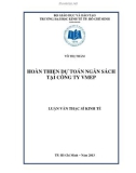 Luận văn Thạc sĩ Kinh tế: Hoàn thiện dự toán ngân sách tại Công ty VMEP