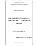 Luận văn thạc sĩ: Hoàn thiện hệ thống kiểm soát nội bộ tại công ty Nuplex Resins Việt Nam