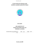 Bài giảng Khuyến ngư (Nghề: Nuôi trồng thủy sản - Trình độ: Cao đẳng) - Trường CĐ Kinh tế - Kỹ thuật Bạc Liêu