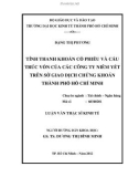 Luận văn Thạc sĩ Kinh tế: Tính thanh khoản cổ phiếu và cấu trúc vốn của các công ty niêm yết trên Sở Giao Dịch Chứng khoán Thành phố Hồ Chí Minh