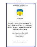 Luận văn Thạc sĩ Kế toán: Các yếu tố ảnh hưởng đến hành vi điều chỉnh lợi nhuận của các doanh nghiệp niêm yết trên Sở giao dịch chứng khoán thành phố Hồ Chí Minh