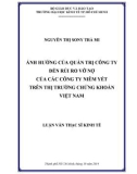 Luận văn Thạc sĩ Kinh tế: Ảnh hưởng của quản trị công ty (Corporate Govenance) đến rủi ro vỡ nợ (default risk) của các công ty niêm yết trên thị trường chứng khoán Việt Nam