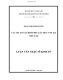 Luận văn Thạc sĩ Kinh tế: Các yếu tố tác động đến cấu trúc vốn tại Việt Nam