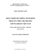 Luận văn Thạc sĩ Kinh tế: Hoàn thiện hệ thống thẩm định niêm yết trên thị trường chứng khoán Việt Nam