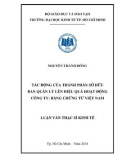 Luận văn thạc sĩ Kinh tế: Tác động của thành phần sở hữu ban quản lý lên hiệu quả hoạt động công ty - Bằng chứng từ Việt Nam