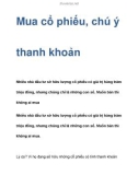 Mua cổ phiếu, chú ý thanh khoản