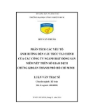 Phân tích các yếu tố ảnh hưởng đến cấu trúc tài chính của các công ty ngành bất động sản niêm yết trên Sở giao dịch chứng khoán thành phố Hồ Chí Minh