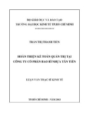 Luận văn Thạc sĩ Kinh tế: Hoàn thiện kế toán quản trị tại công ty cổ phần bao bì nhựa Tân Tiến