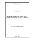 Luận văn Thạc sĩ Luật học: Pháp luật về chào bán chứng khoán riêng lẻ của công ty cổ phần ở Việt Nam