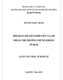 Luận văn Thạc sĩ Kinh tế: Mối quan hệ giữa thời tiết và lợi nhuận thị trường chứng khoán Tp.HCM