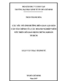 Luận văn Thạc sĩ Kinh tế: Các yếu tố ảnh hưởng đến gian lận báo cáo tài chính của các doanh nghiệp niêm yết trên Sở giao dịch chứng khoán Tp.HCM