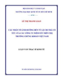 Luận văn Thạc sĩ Kinh tế: Các nhân tố ảnh hưởng đến tỷ lệ chi trả cổ tức của các công ty niêm yết trên thị trường chứng khoán Việt Nam