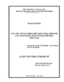 Luận văn Thạc sĩ Kinh tế: Các yếu tố tác động đến khả năng sinh lời của Ngân hàng TMCP Ngoại Thương Việt Nam