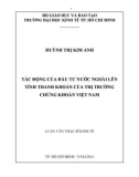 Luận văn thạc sĩ Kinh tế: Tác động của đầu tư nước ngoài lên tính thanh khoản của thị trường chứng khoán Việt Nam