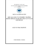 Luận văn Thạc sĩ Tài chính ngân hàng: Hiệu quả đầu tư cổ phiếu thường trong mối quan hệ giữa P/E và tỷ suất lợi nhuận