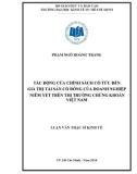 Luận văn Thạc sĩ Kinh tế: Tác động của chính sách cổ tức đến giá trị tài sản cổ đông của doanh nghiệp niêm yết trên thị trường chứng khoán Việt Nam