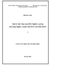 Luận văn Thạc sĩ Văn hóa học: Giá trị văn hóa của đình Ngăm Lương (xã Lãng Ngâm, huyện Gia Bình, tỉnh Bắc Ninh)