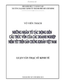 Luận văn Thạc sĩ Kinh tế: Những nhân tố tác động đến cấu trúc vốn của các doanh nghiệp niêm yết trên sàn chứng khoán Việt Nam