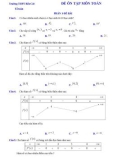Đề thi thử THPT Quốc gia năm 2021 môn Toán có đáp án - Trường THPT BếnCát