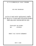 Tóm tắt Luận án Tiến sĩ Kinh tế: Quản lý nhà nước nhằm phát triển các dịch vụ cơ bản đối với người nghèo trên địa bàn thành phố Hà Nội
