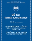 Đề tài khoa học: Mua lại cổ phiếu-công cụ tiềm năng đánh lừa các nhà đầu tư nghiên cứu thực nghiệm tại thị trường Việt Nam