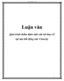 Luận văn: Quá trình thẩm định một căn hộ thực tế tại sàn bất động sản Vinacity