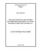 Luận văn Thạc sĩ Luật học: Công khai, minh bạch, trách nhiệm giải trình trong hoạt động của Ngành Bảo hiểm xã hội ở Việt Nam hiện nay