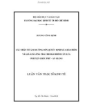 Luận văn Thạc sĩ Kinh tế: Các nhân tố ảnh hưởng đến quyết định mua bảo hiểm và giá sẵn lòng trả cho bảo hiểm cây lúa ở huyện Châu Phú – An Giang