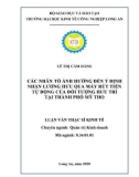 Luận văn Thạc sĩ Kinh tế: Các nhân tố ảnh hưởng đến ý định nhận lương hưu qua máy rút tiền tự động của đối tượng hưu trí tại thành phố Mỹ Tho