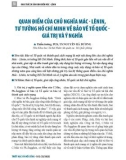 Quan điểm của chủ nghĩa Mác - Lênin, tư tưởng Hồ Chí Minh về bảo vệ tổ quốc - giá trị và ý nghĩa