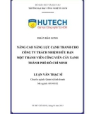 Luận văn Thạc sĩ Quản trị kinh doanh: Nâng cao năng lực cạnh tranh cho Công ty trách nhiệm hữu hạn một thành viên Công viên Cây xanh Thành phố Hồ Chí Minh