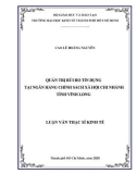 Luận văn Thạc sĩ Kinh tế: Quản trị rủi ro tín dụng tại Ngân hàng Chính sách xã hội CN tỉnh Vĩnh Long