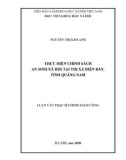 Luận văn Thạc sĩ Chính sách công: Thực hiện chính sách an sinh xã hội tại thị xã Điện Bàn, tỉnh Quảng Nam