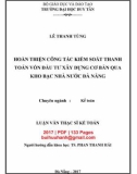 Luận văn Thạc sĩ Kế toán: Hoàn thiện công tác kiểm soát thanh toán vốn đầu tư xây dựng cơ bản qua Kho bạc nhà nước Đà Nẵng