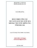 Luận văn Thạc sĩ Tài chính ngân hàng: Hoàn thiện công tác thu ngân sách nhà nước qua Kho bạc nhà nước KRông Pắc, tỉnh Đắk Lắk