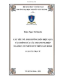 Luận văn Thạc sĩ Tài chính ngân hàng: Các yếu tố ảnh hưởng đến hiệu quả tài chính của các doanh nghiệp ngành Y tế niêm yết trên sàn HOSE