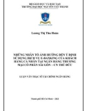 Luận văn Thạc sĩ Tài chính ngân hàng: Những nhân tố ảnh hưởng đến ý định sử dụng dịch vụ E-Banking của khách hàng cá nhân tại Ngân hàng Thương mại Cổ phần Sài Gòn - CN Thủ Đức